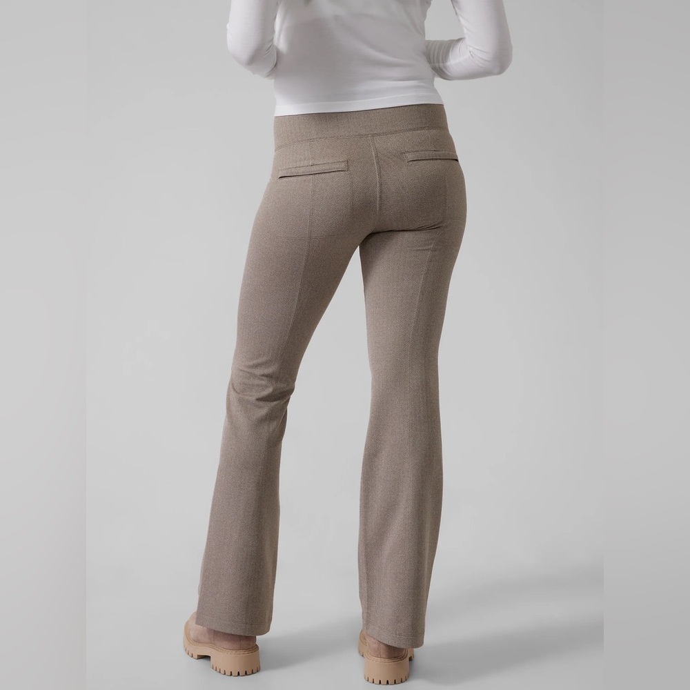 Athleta Canada Delancey Herringbone Flare Neutral Work Pant Adult XS Petite NWT